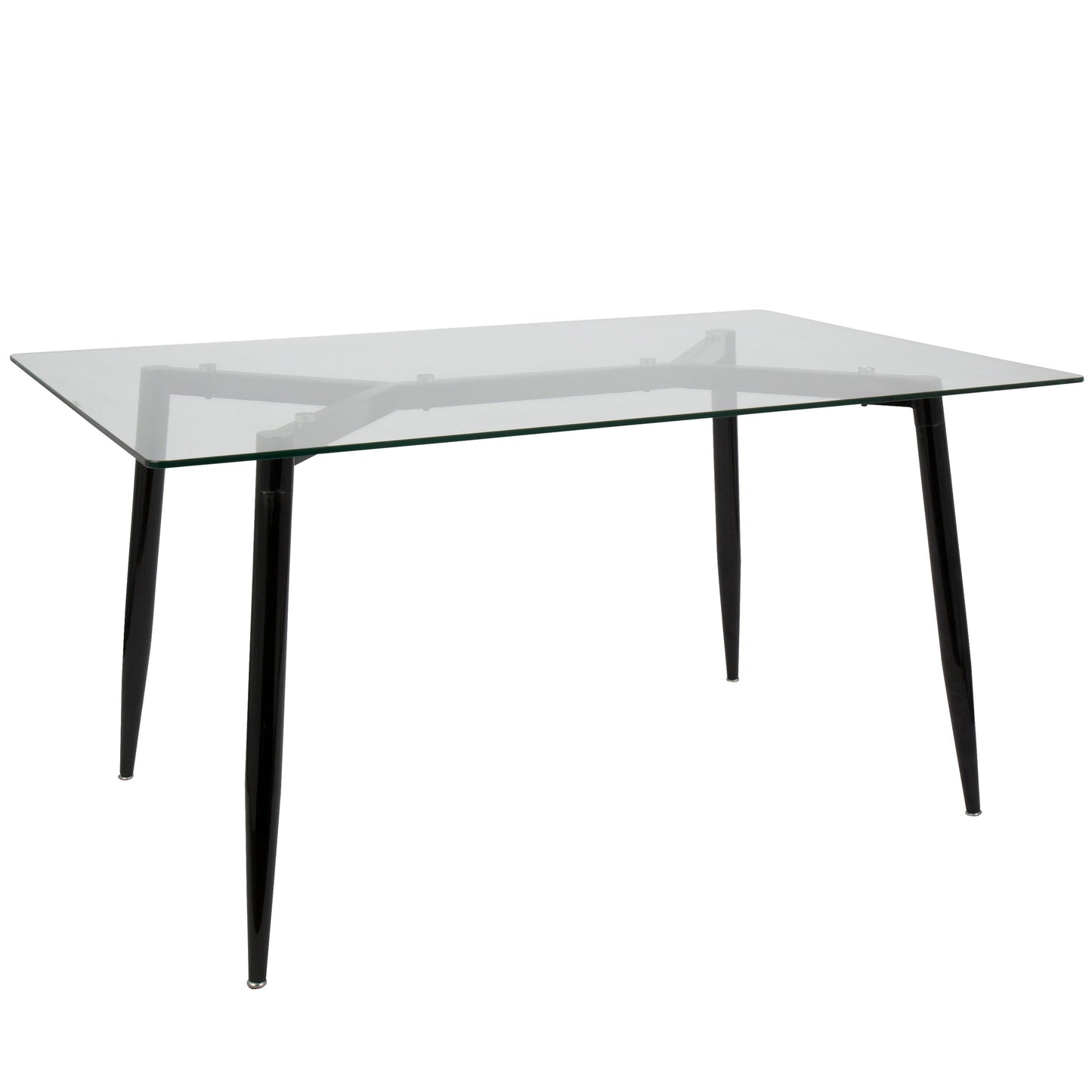 Clara - 5 Piece Contemporary Dining Set - Black / Clear