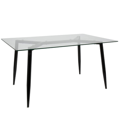 Clara - 5 Piece Contemporary Dining Set - Black / Clear