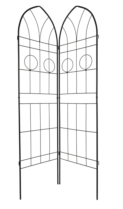 4 Pack Metal Garden Trellis Rustproof Trellis For Climbing Plants Outdoor Flower Support - Black