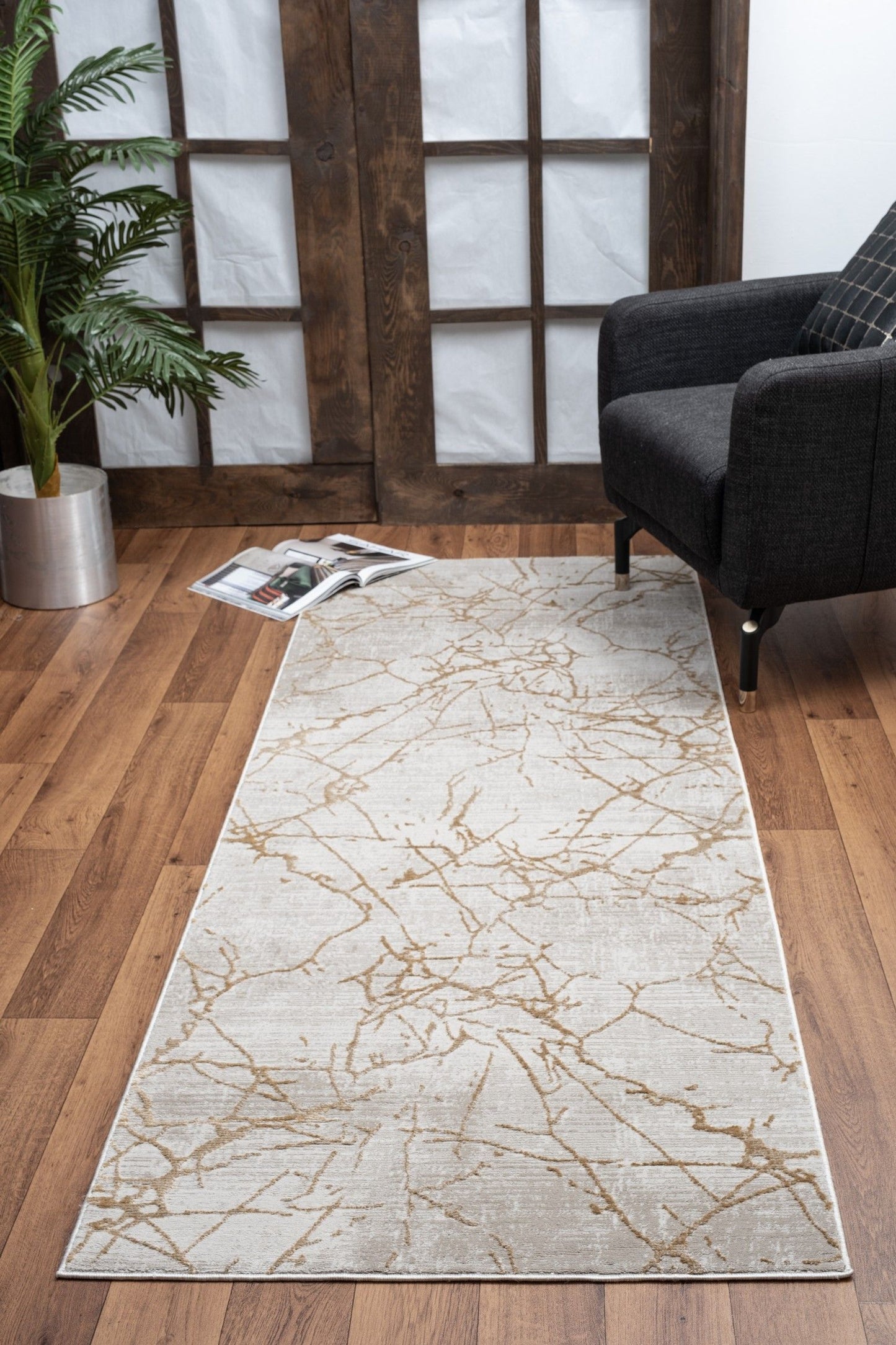 Elegance - 7'10" X 10'3" Area Rug - Gold, Polyester