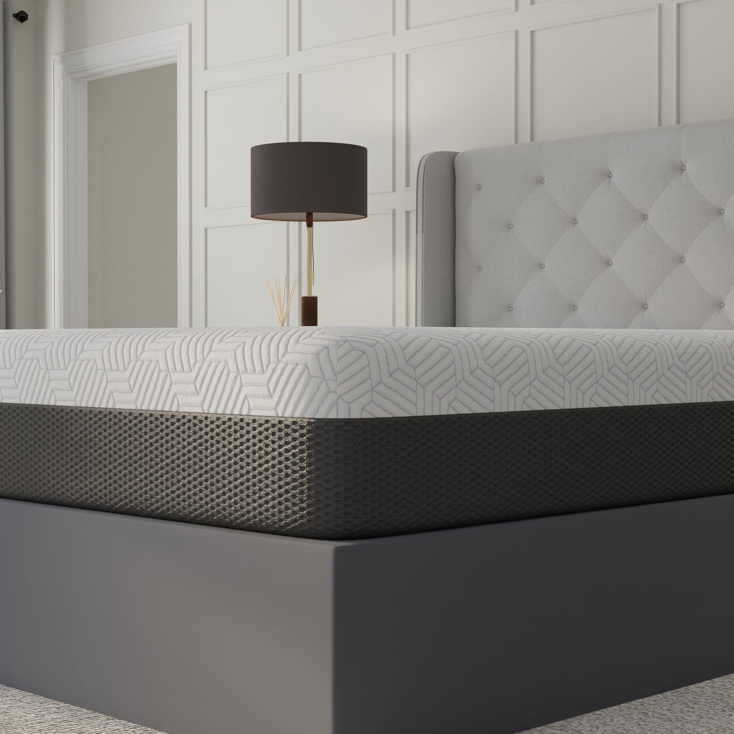 Pur Chill - 12" Full Soft Mattress With Phase Change Cooling Fabric - White / Gray