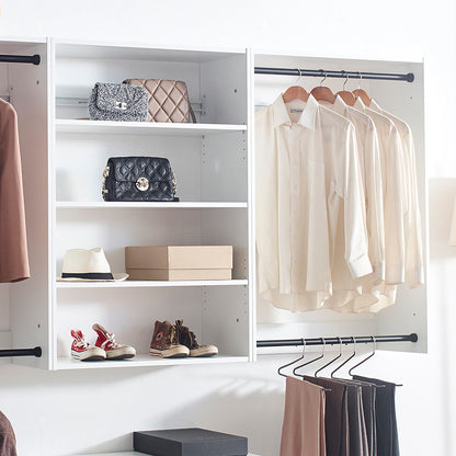 Devi - Wall Mounted Wood Closet System Modular Versatility And Warm - White