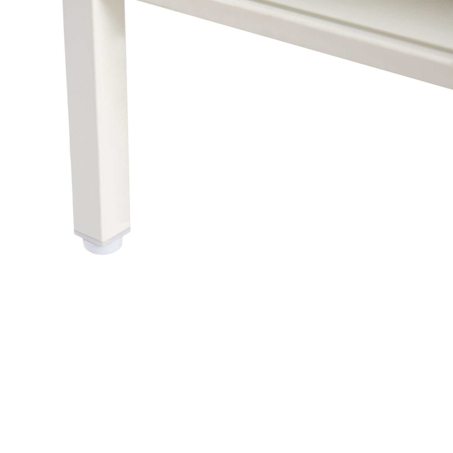 40.16" Rattan Coffee Table, Sliding Door For Storage, Metal Legs, Modern Table For Living Room - White