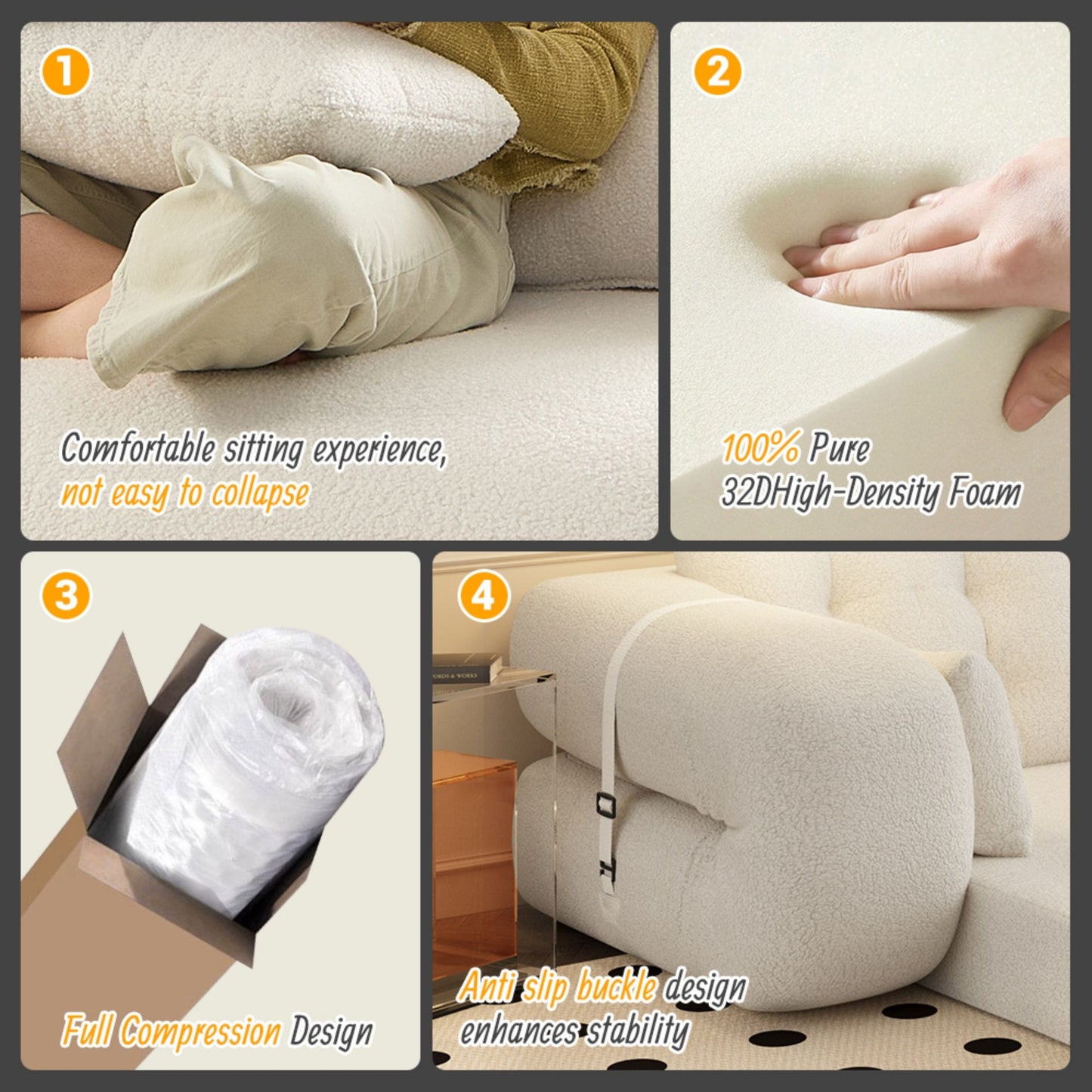 Human Dog Bed, Lazy Sofa Couch, Multifunctional Foldable Sofa Bed, 3 In 1 Teddy Fabric Sleeper Sofa Bed For Living Room Guest Bed, Playroom - Beige