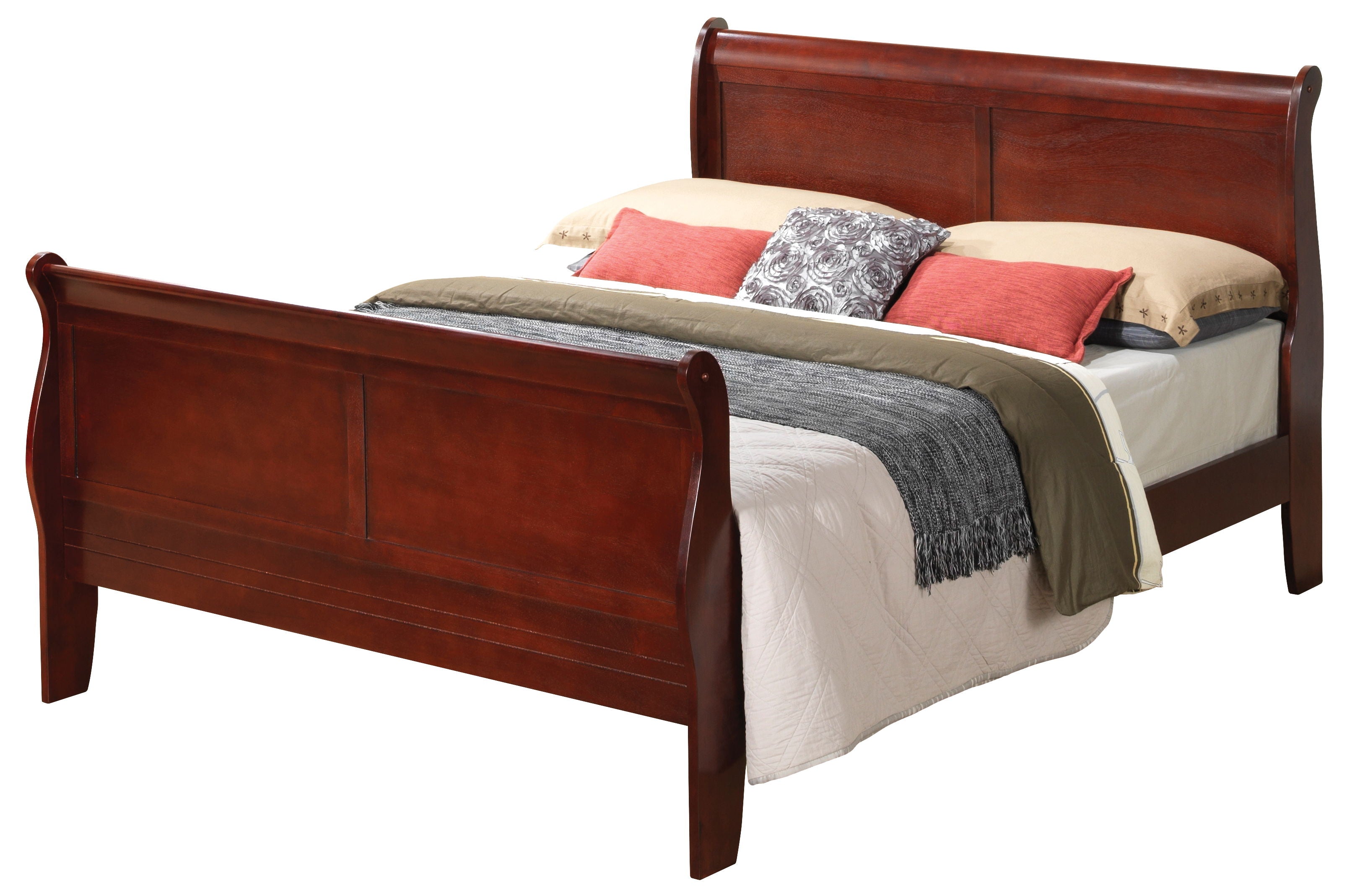 Queen Bed Frame Elegant - Cherry