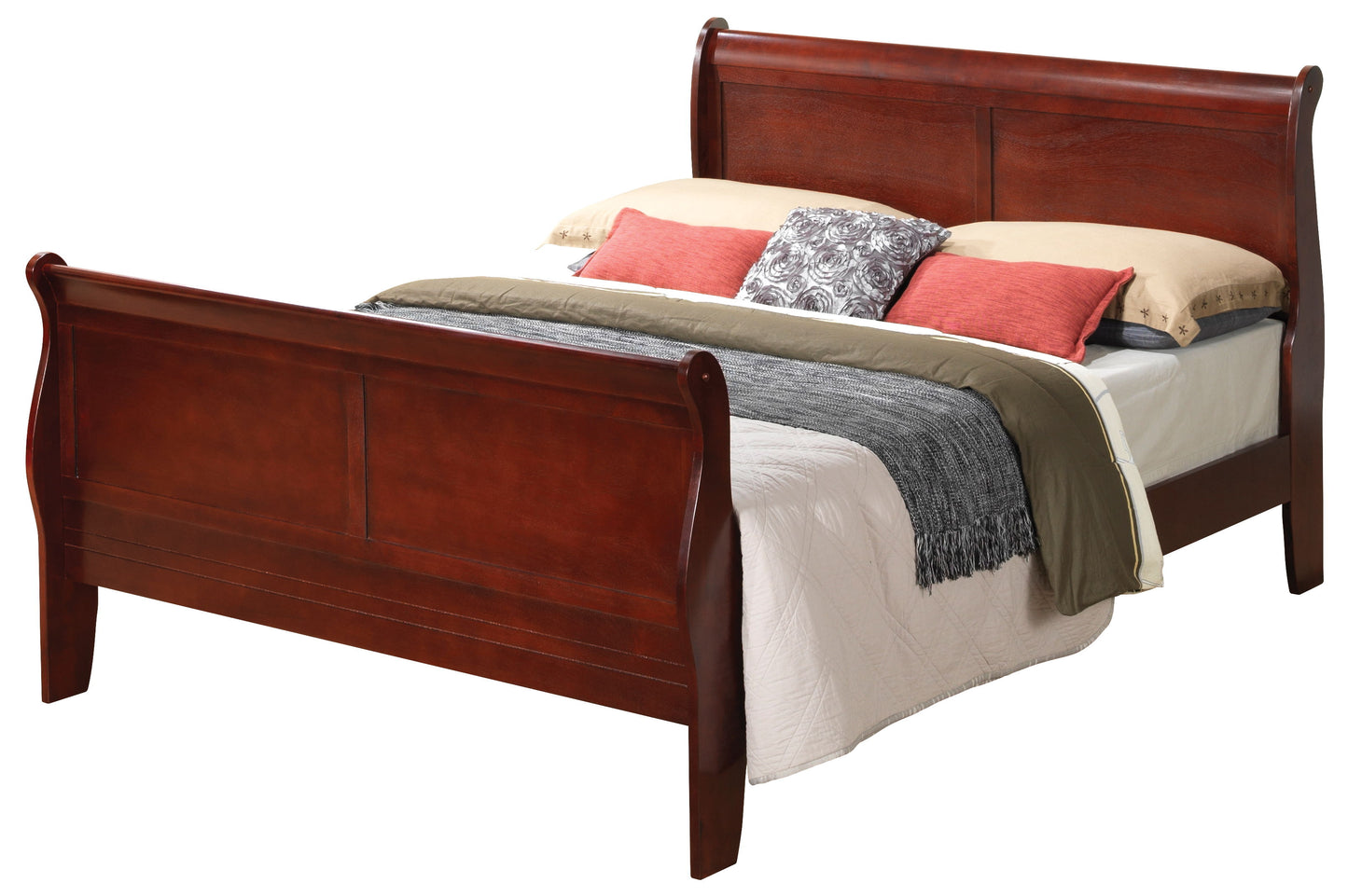 Queen Bed Frame Elegant - Cherry