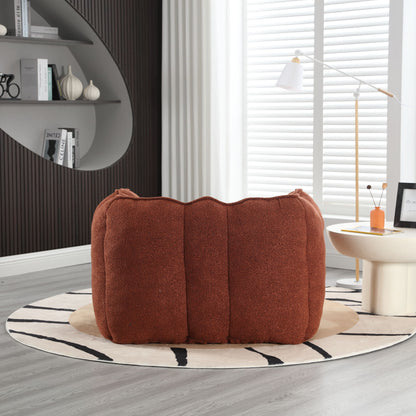 Soft Bean Bag Chair With High Resilient Foam (Chips) - Red / Brown