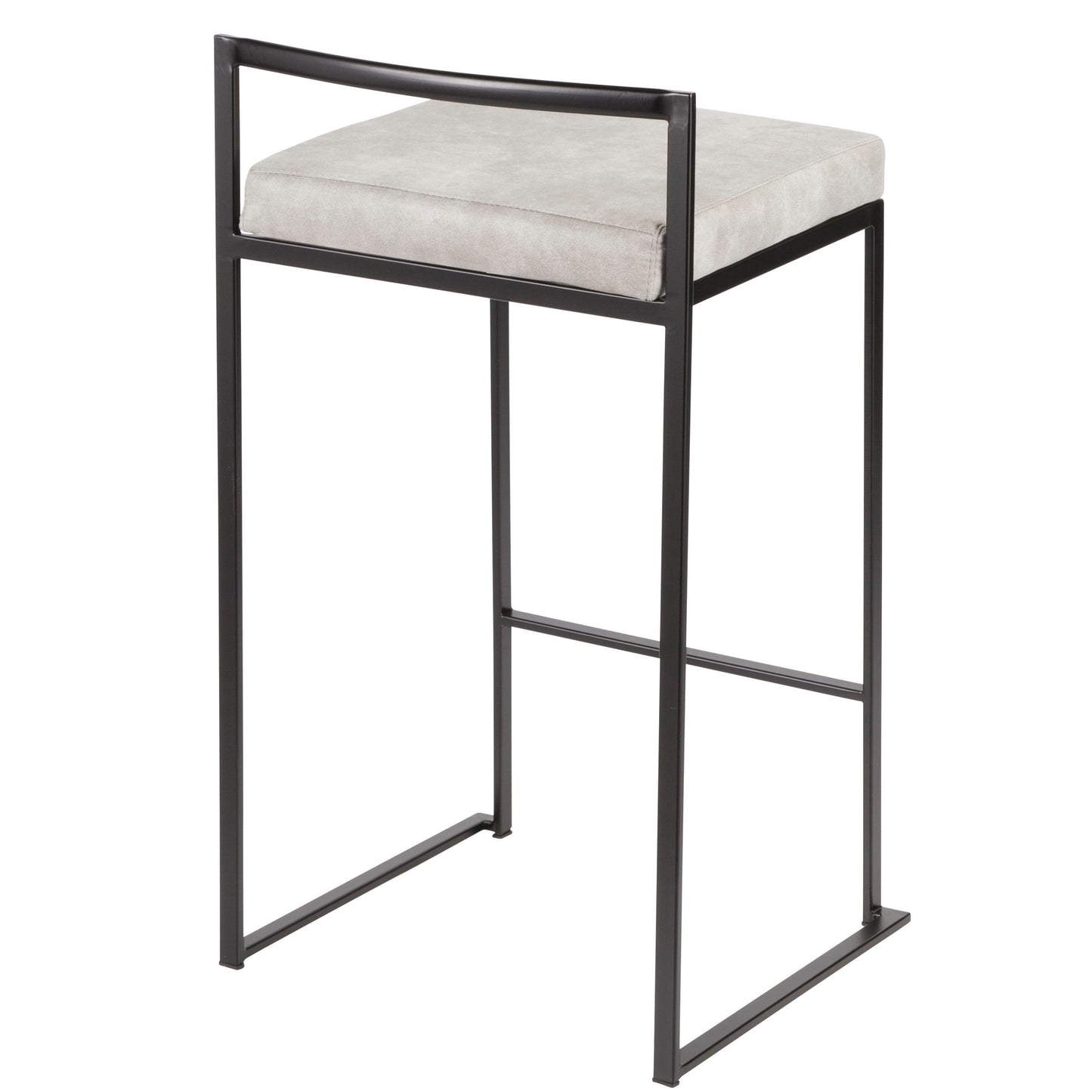 Fuji - Contemporary Stackable Counter Stool (Set of 2) - Black / Light Gray