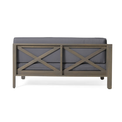 Brava - X Back Left Right Corner Bench Set - Dark Gray
