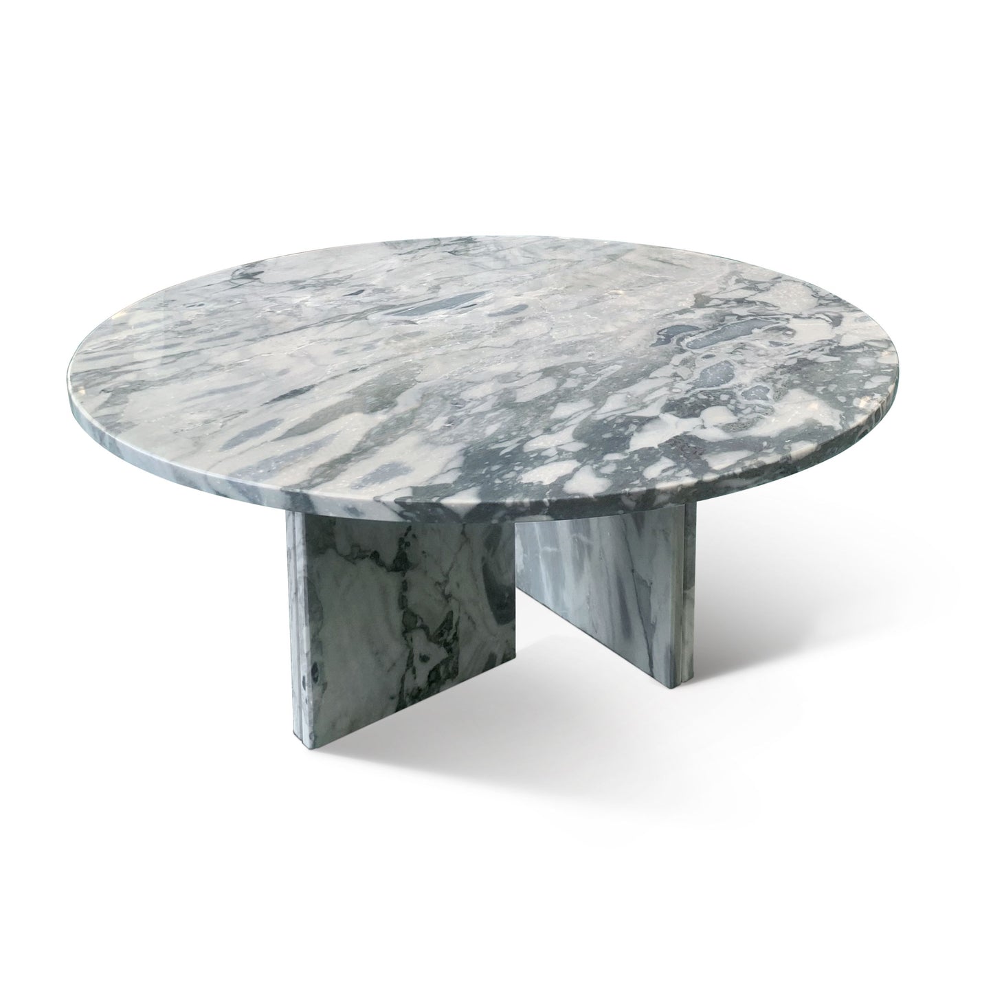Luxury Natural Marble Coffee Table Genuine Marble, Living Room Centerpiece - Blue Gray