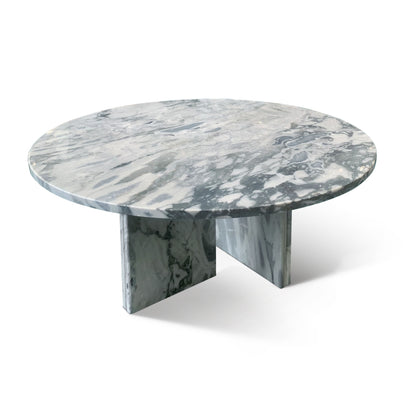 Luxury Natural Marble Coffee Table Genuine Marble, Living Room Centerpiece - Blue Gray