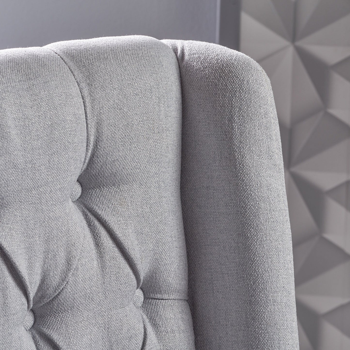 Sophisticated Tufted Dining Chair (Set of 2) With High Back And Birch Wood Legs - Light Gray
