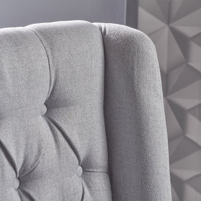 Sophisticated Tufted Dining Chair (Set of 2) With High Back And Birch Wood Legs - Light Gray