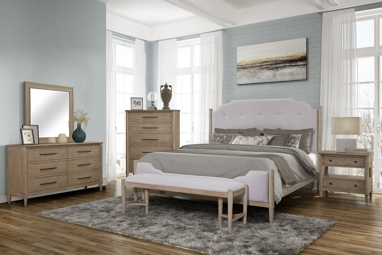 Open Nightstand With 2 Drawers - Sand