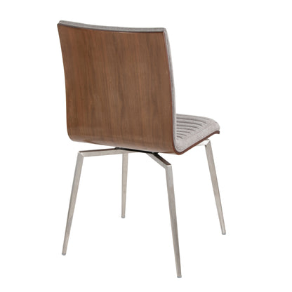 Mason - Contemporary Dining / Chair With Swivel (Set of 2) - Walnut / Gray