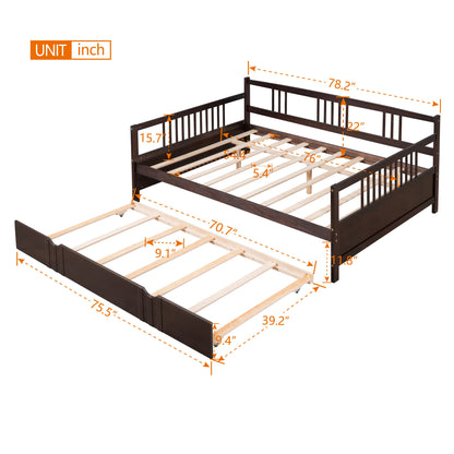 Full Size DayBed With Twin Size Trundle - Espresso