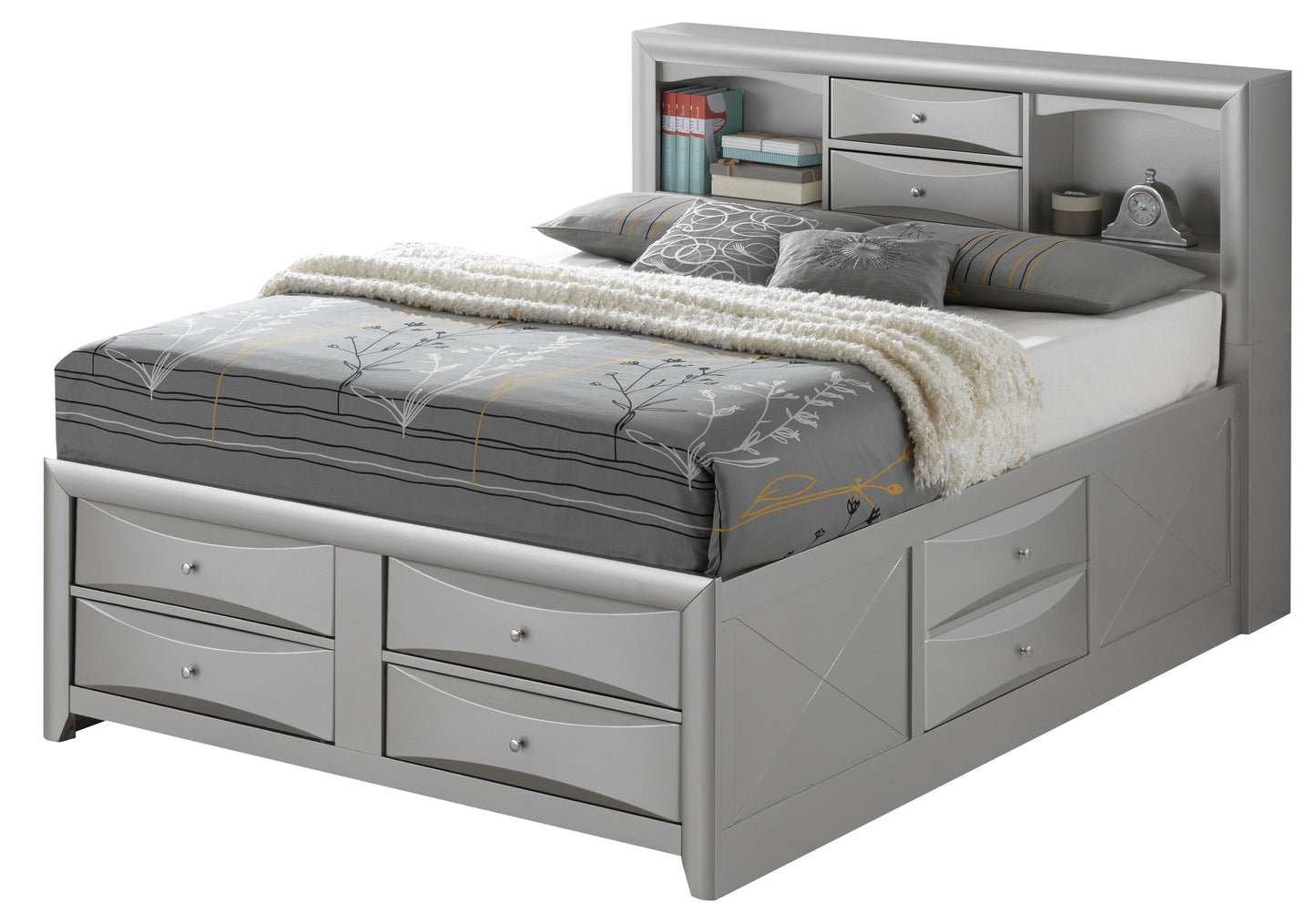 Marilla - Full Storage Bed - Silver Champagne
