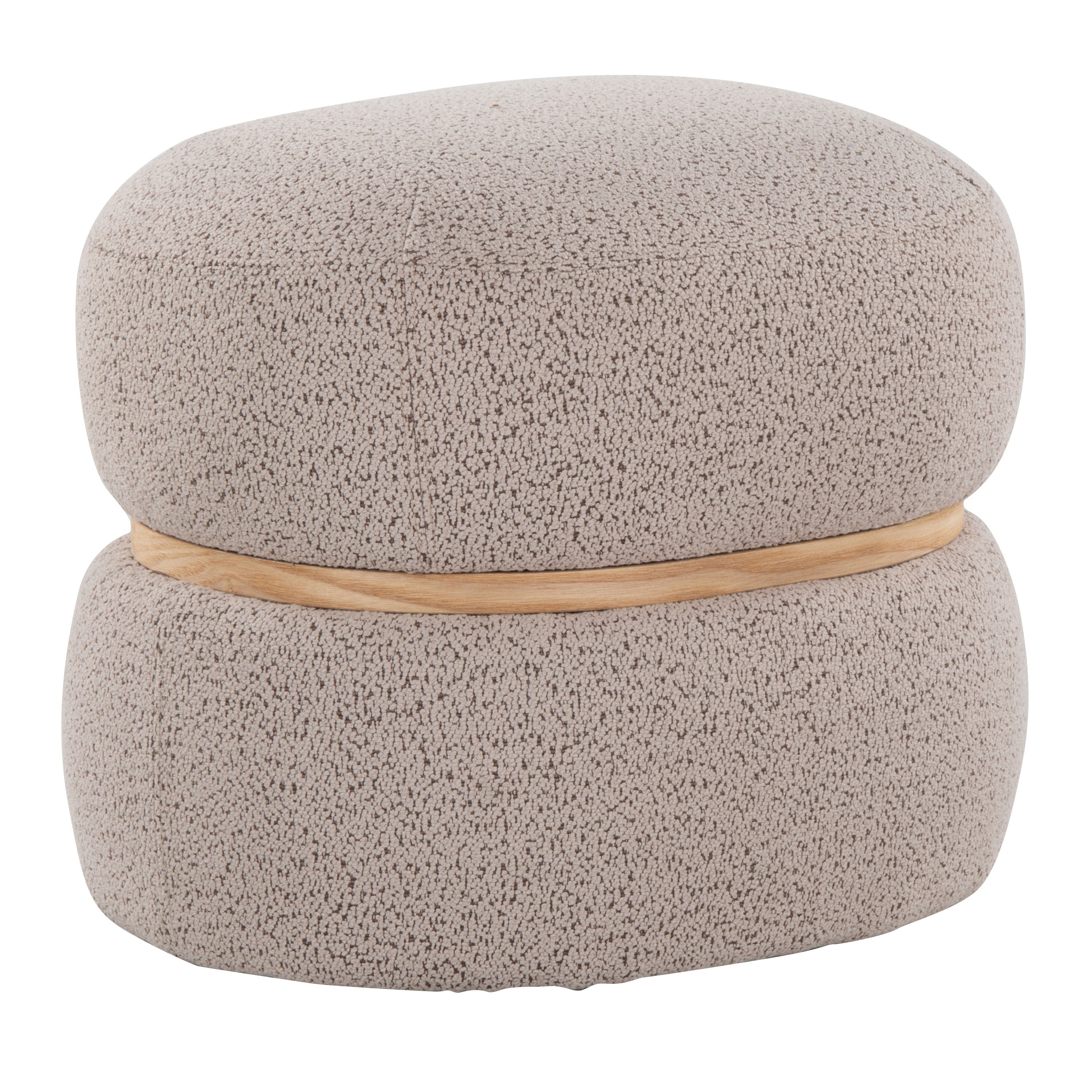 Cinch - Contemporary Pouf Ottoman - Beige / Natural