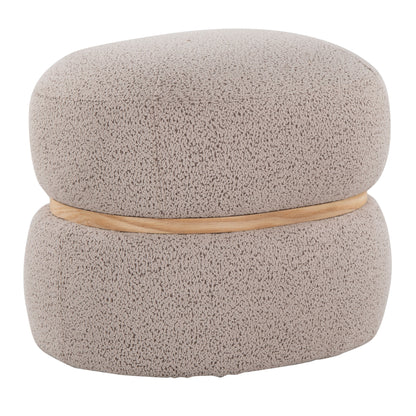 Cinch - Contemporary Pouf Ottoman - Beige / Natural