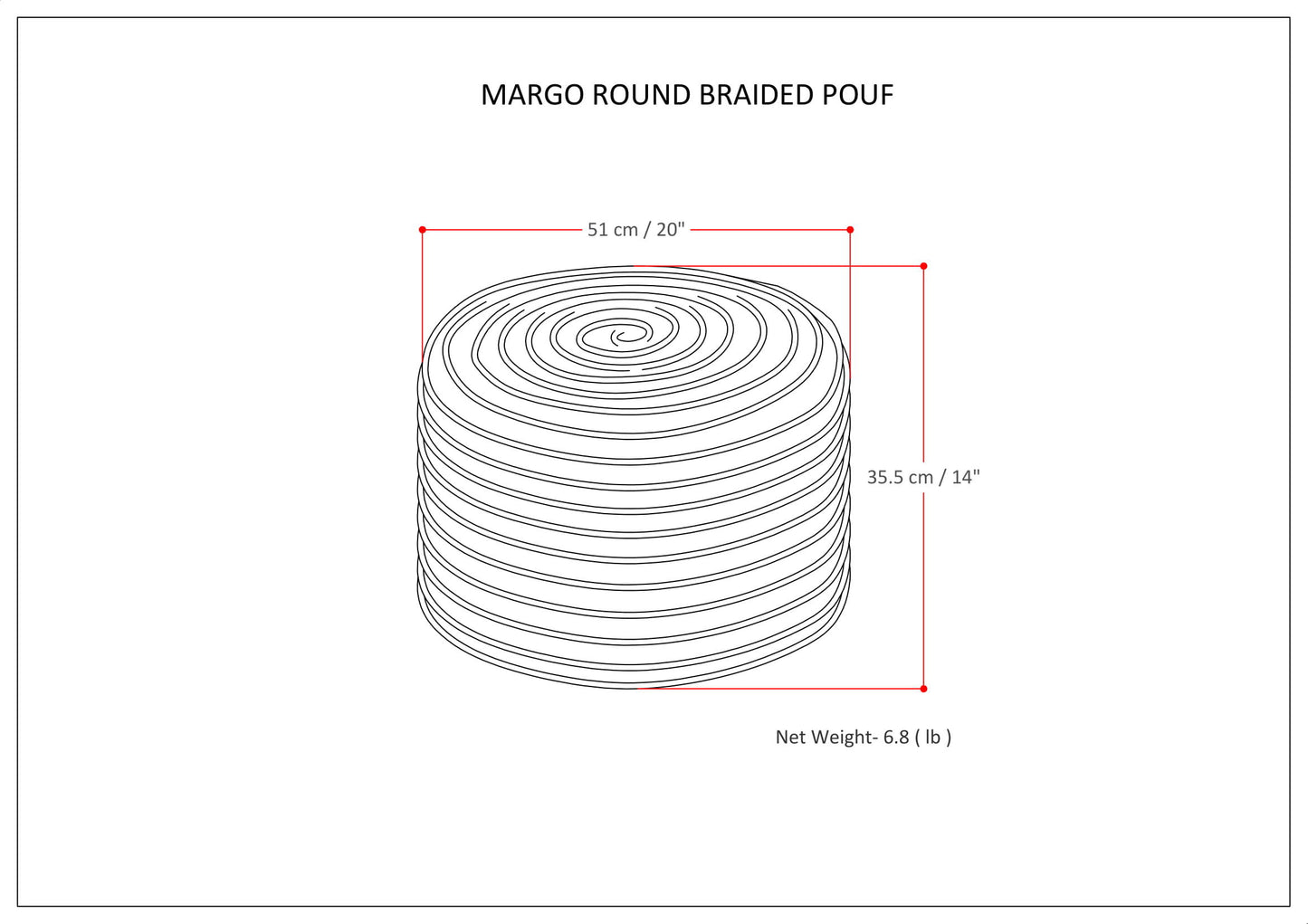 Margo - Round Pouf - Multi Color