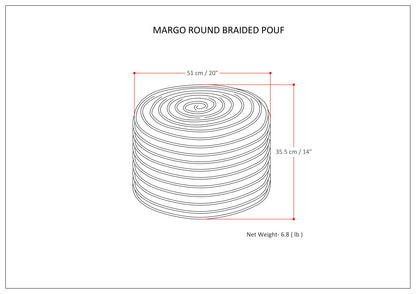 Margo - Round Pouf - Multi Color