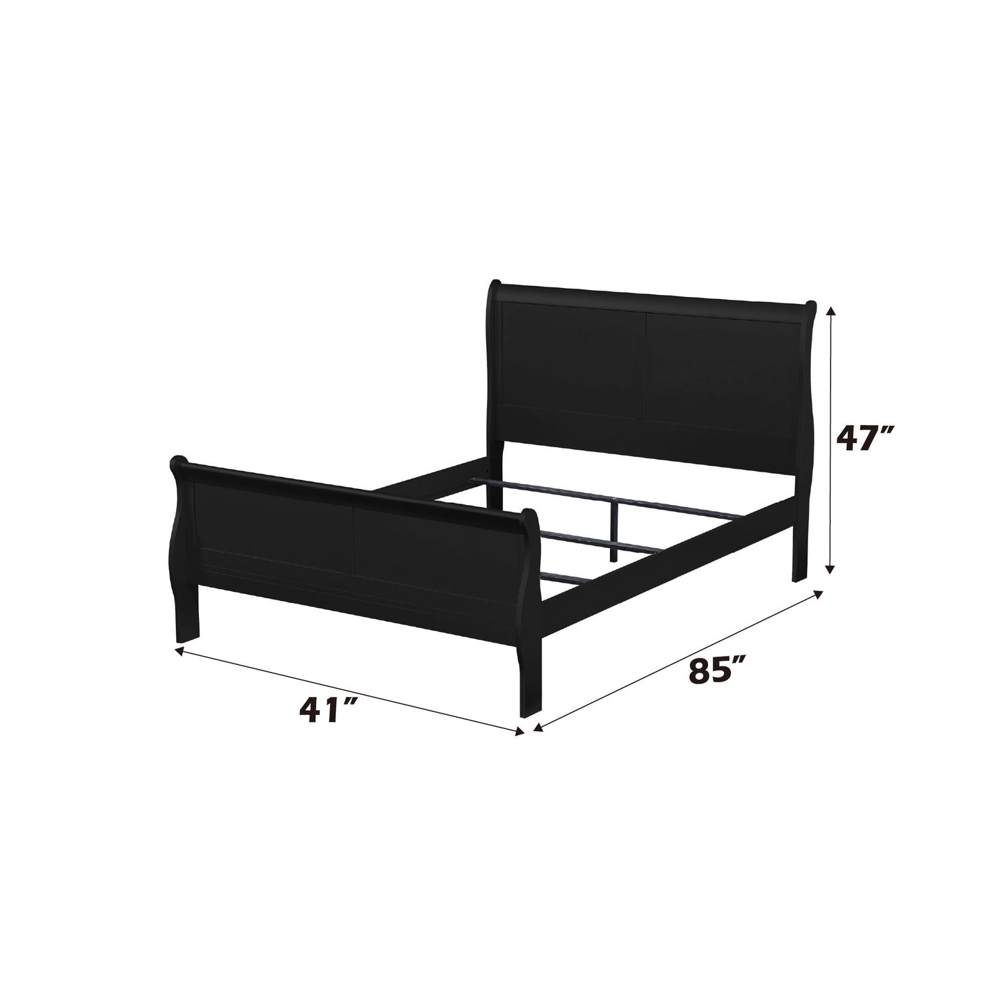 Louis Philippe - Twin Bed - Black