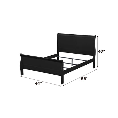 Louis Philippe - Twin Bed - Black