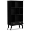 Draper - Mid Century Wide Bookcase And Storage Unit - Black