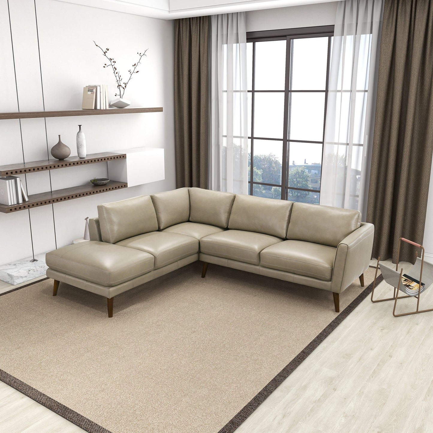 Benson - Sectional Sofa Left Facing Chaise - Beige