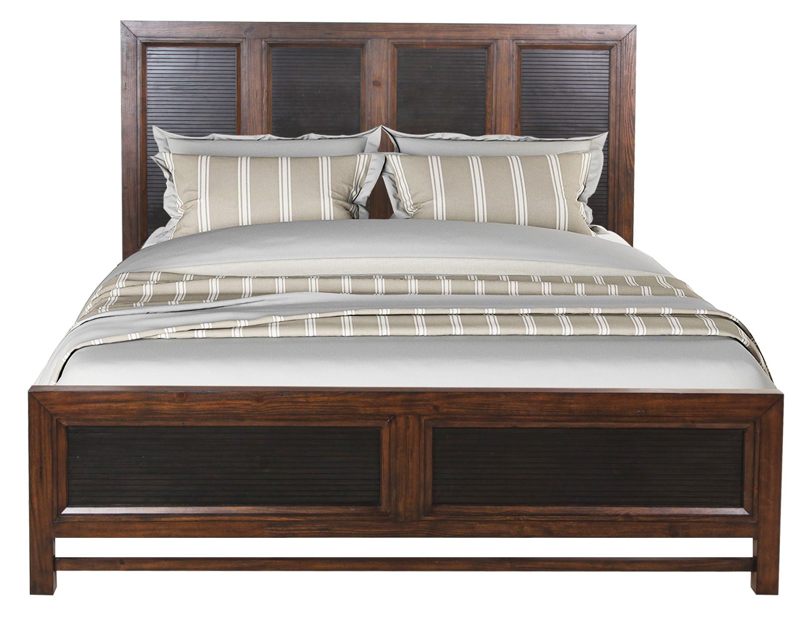 Branson - King Size Panel Bed, Two Tone - Brown