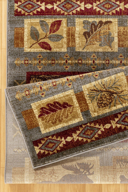 Nature's Nest - 7'10" X 10'3" Polyester, Lodge Area Rug - Multi