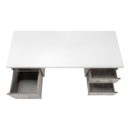 Computer Desk For Home Office, Laptop, Left, Right Set - Up, Storage Drawers, Modern - White