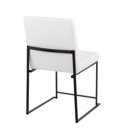 Fuji - Contemporary, High Back Dining Chair (Set of 2) - Black / White