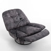 Modern Swivel Gliding Recliner Chair With Rocking Function And Phone Holder - Large Comfortable Reading Chair In Gold Stamped Velvet - Black