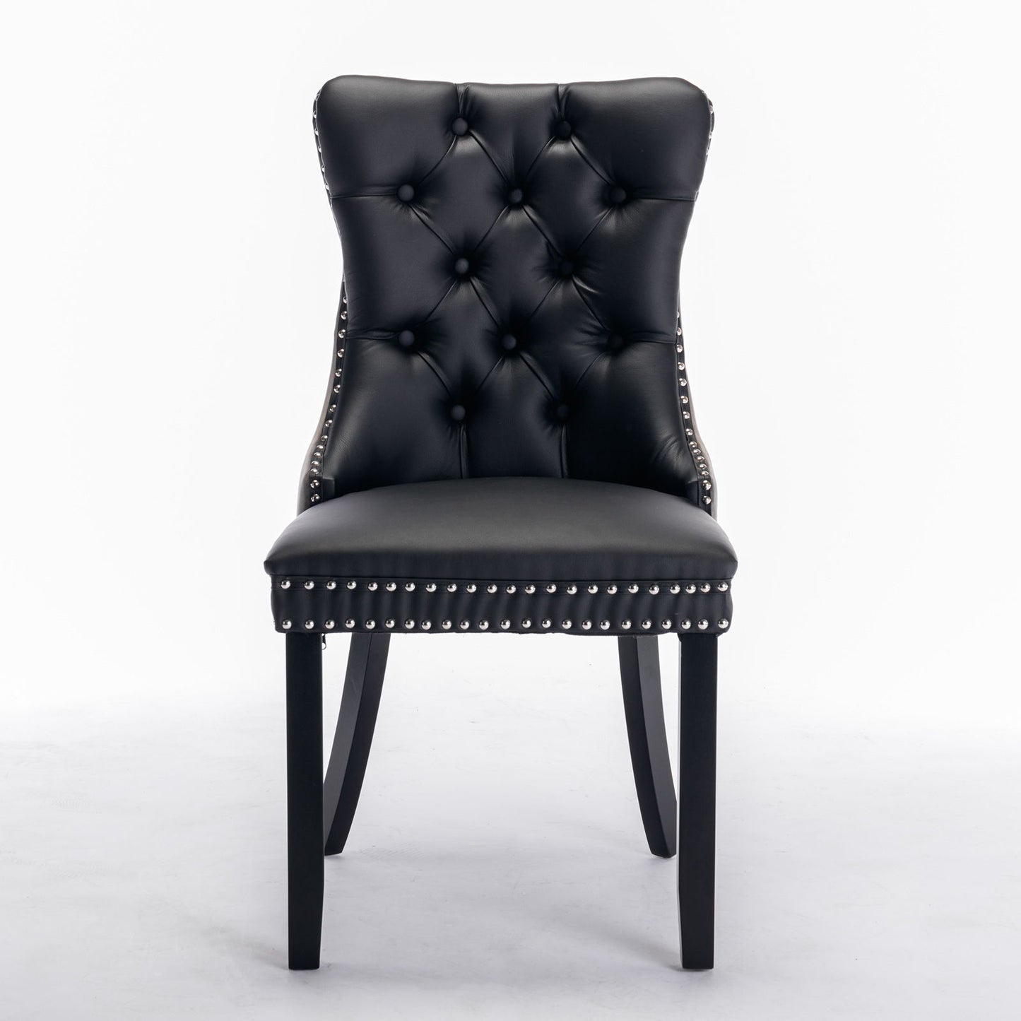 Nikki - Modern, High-End Tufted Solid Wood Contemporary And Velvet Upholstered Dining Chair With Wood Legs Nailhead Trim (Set of 2) - Black / Gray