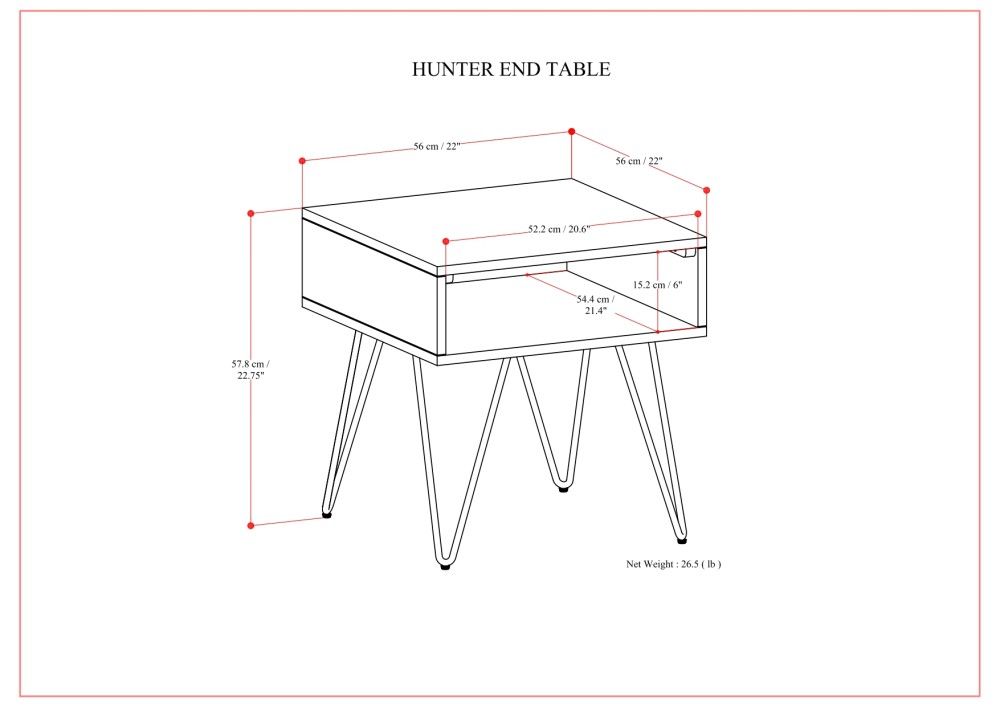 Hunter - End Table - Oak