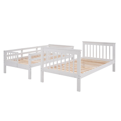 Twin Over Twin Stairway Bunk Bed With Three Drawers For Bedroom - White