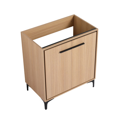 Bathroom Vanity Base With Storage Cabinet, Engineering Wood - Oak