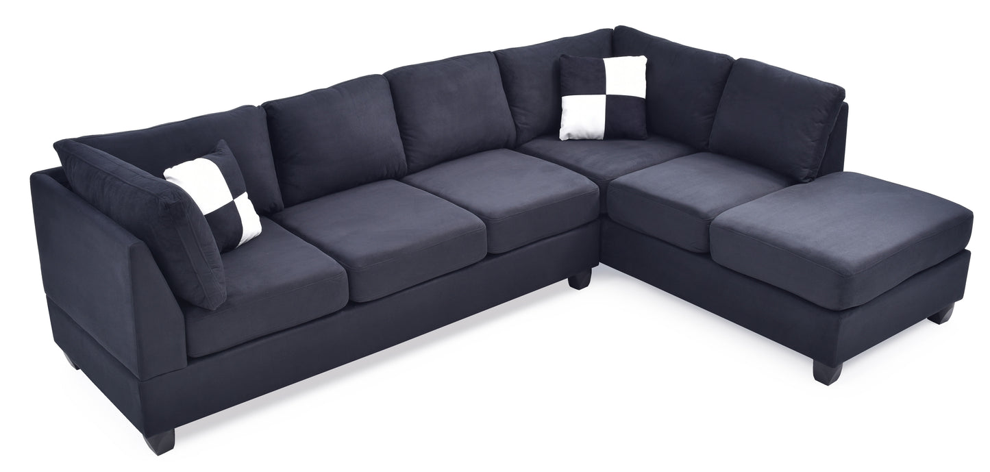 Malone - Sectional Upholstered - Black