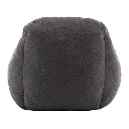 Comfy Bean Bag Chair With Filler, Tufted Memory Foam Sofa Teddy Fabric, Fluffy And Cozy Seating For Dorm, Apartment, Or Living Room - Dark Gray