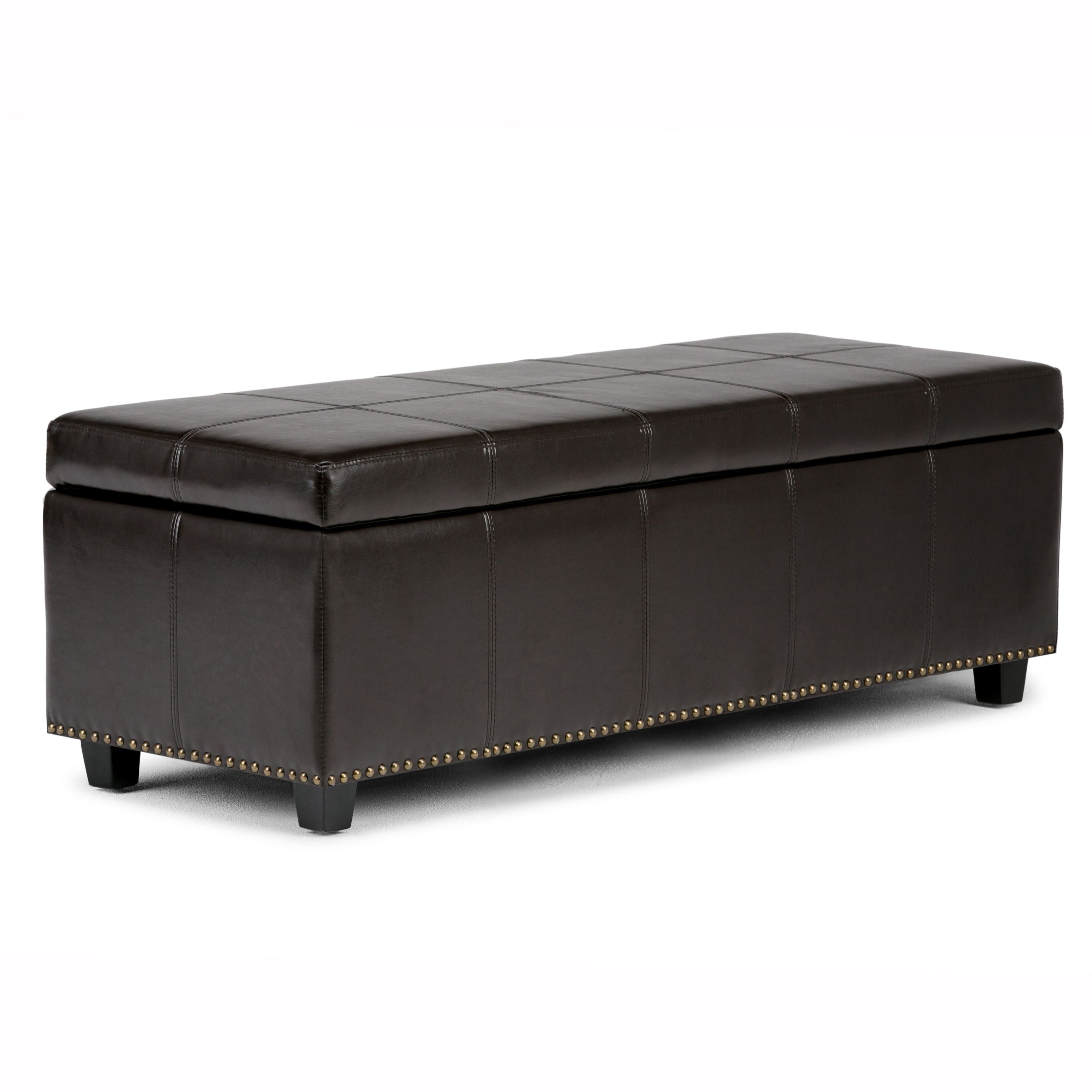 Kingsley - Large Storage Ottoman - Coffee Brown