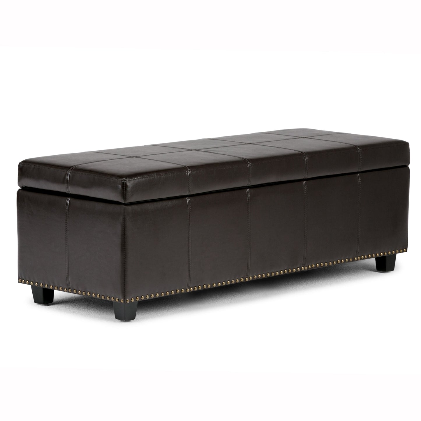 Kingsley - Large Storage Ottoman - Coffee Brown