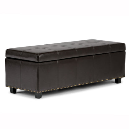 Kingsley - Large Storage Ottoman - Coffee Brown