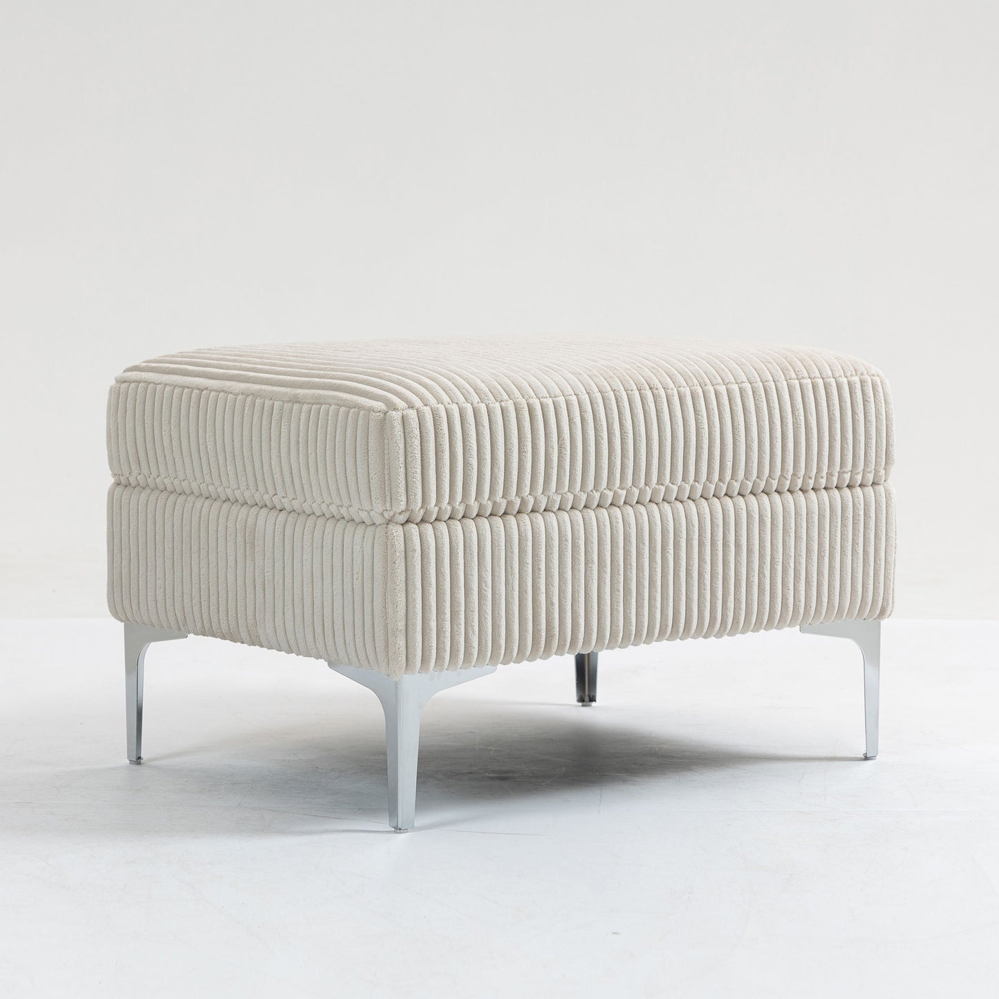Modular Sectional Sofa Square Ottoman Module, Storage Ottoman Footrest - Beige