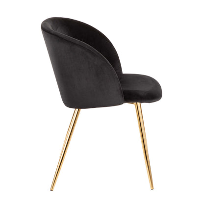Fran - Contemporary Chair (Set of 2) - Gold / Black