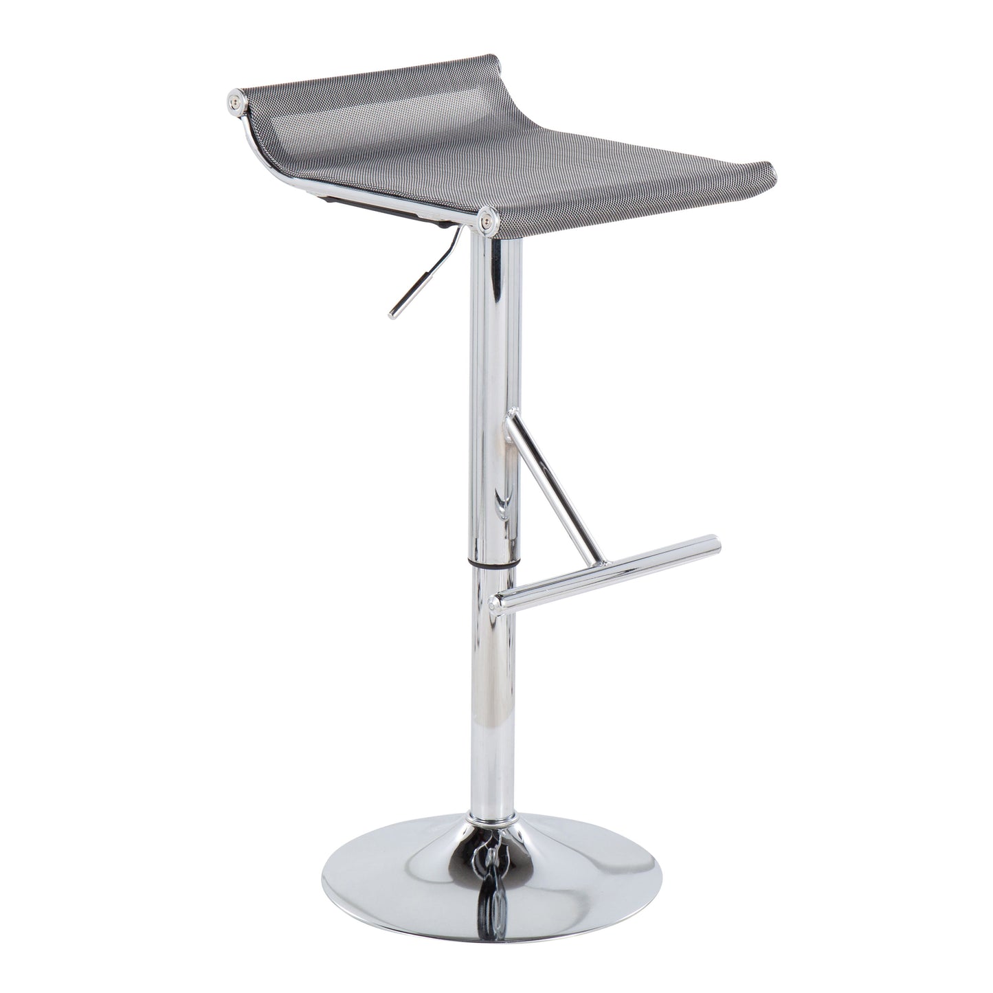 Mirage Ale - Contemporary Adjustable Bar Stool - Chrome / Silver Mesh
