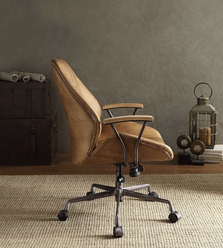 Hamilton - Top Grain Leather Office Chair - Coffee