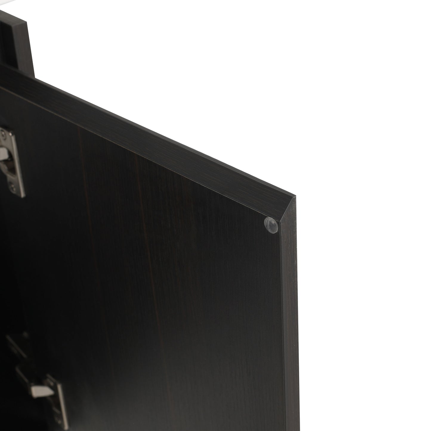 Modern 24" Bathroom Vanity With Ceramic Basin, Wall Mounted Sink Combo Cabinet - Black