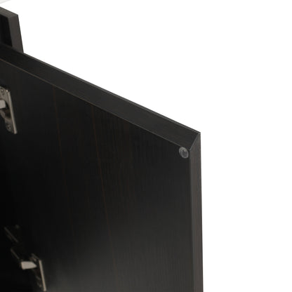 Modern 24" Bathroom Vanity With Ceramic Basin, Wall Mounted Sink Combo Cabinet - Black