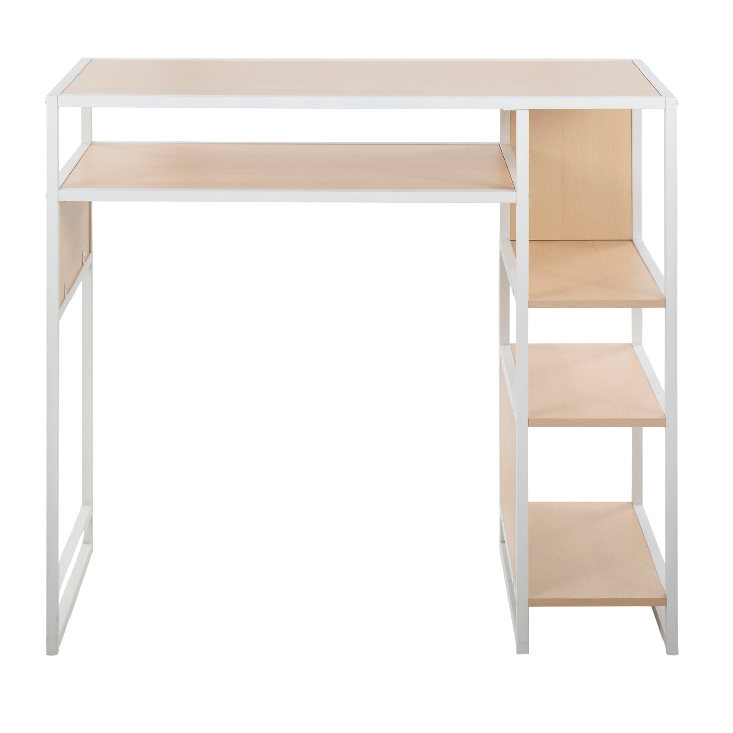 Display Farmhouse Bar Height Table With Storage Space - White / Natural